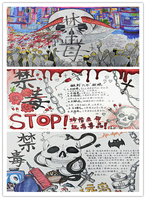 无毒世界,“画”中有“话” ——信息管理学院组织学生绘制“禁毒”手抄报